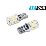 Żarówka VISION W5W (T10) 12/24V 24x 3030 SMD LED, CANBUS, biała, 2 szt.