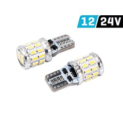 Bulb VISION W5W (T10) 12/24V 24x 3030 SMD LED, CANBUS, white, 2pcs