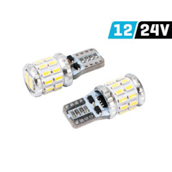 Bulb VISION W5W (T10) 12/24V 24x 3030 SMD LED, CANBUS, white, 2pcs