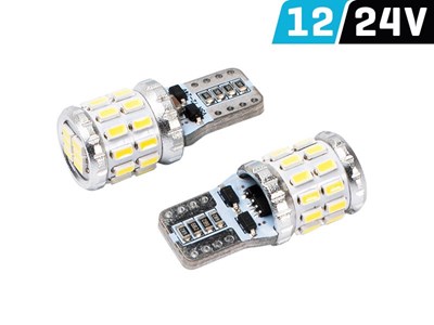 Żarówka VISION W5W (T10) 12/24V 24x 3030 SMD LED, CANBUS, biała, 2 szt.