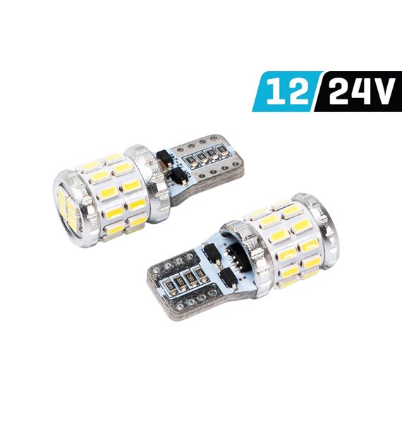 Żarówka VISION W5W (T10) 12/24V 24x 3030 SMD LED, CANBUS, biała, 2 szt.