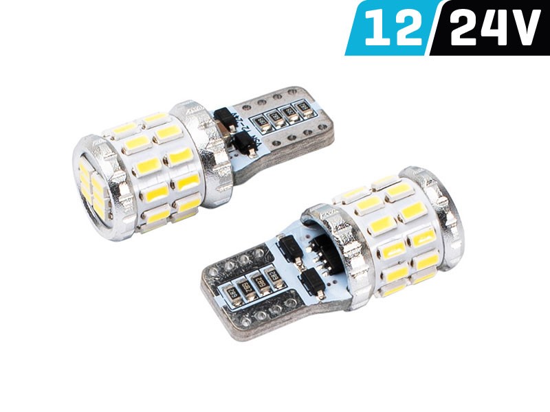 Ampoule VISION W5W (T10) 12/24V 24x 3030 SMD LED, CANBUS, blanche, 2 pcs