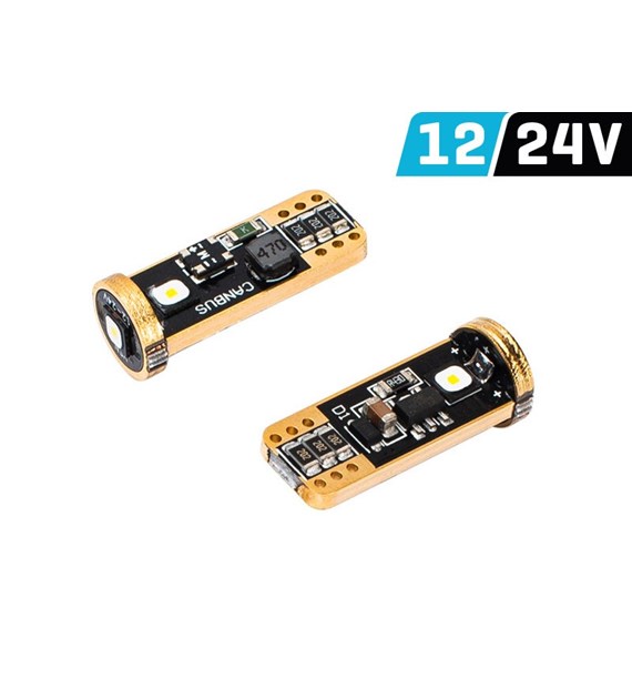 Żarówka VISION W5W (T10) 12/24V 3x 3838 SMD LED, CANBUS, biała, 2 szt.