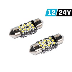 Bulb VISION Festoon SV8.5 31 mm 12/24V 12x 2016 SMD LED, CANBUS, white, 2 pcs