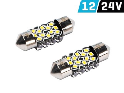 Glühlampe VISION Festoon SV8,5  31 mm 12/24V 12x 2016 SMD LED, CANBUS, weiß, 2 Stk