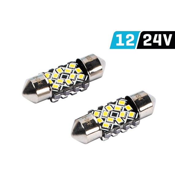 Ampoule VISION Festoon SV8.5 31 mm 12/24V 12x 2016 SMD LED, CANBUS, blanche, 2 pcs