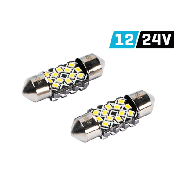 Żarówka VISION Festoon SV8.5 31 mm 12/24V 12x 2016 SMD LED, CANBUS, biała, 2 szt.