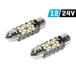 Ampoule VISION Festoon SV8.5 36 mm 12/24V 12x 2016 SMD LED, CANBUS, blanche, 2 pcs