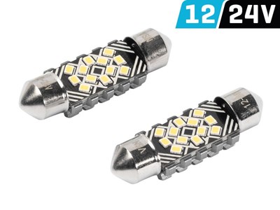 Żarówka VISION Festoon SV8.5 36 mm 12/24V 12x 2016 SMD LED, CANBUS, biała, 2 szt.