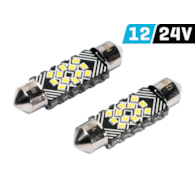 Glühlampe VISION Festoon SV8,5  39 mm 12/24V 12x 2016 SMD LED, CANBUS, weiß, 2 Stk