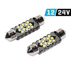 Ampoule VISION Festoon SV8.5 39 mm 12/24V 12x 2016 SMD LED, CANBUS, blanche, 2 pcs