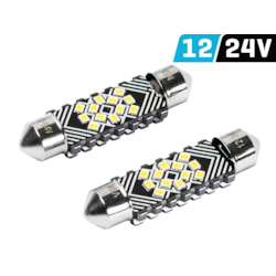 Żarówka VISION Festoon SV8.5 41 mm 12/24V 12x 2016 SMD LED, CANBUS, biała, 2 szt.