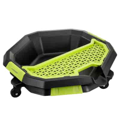 Oil drain pan on wheels, with drainer, 8L