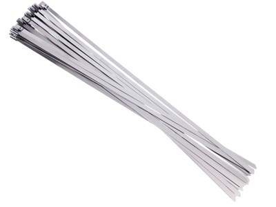 Stainless steel cable ties, 4.6x300 mm, 25 pcs