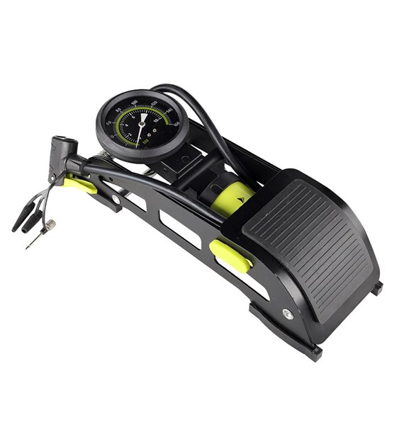 Einkolben-Fußpumpe mit analogem Manometer, max. 11 BAR / 160 PSI