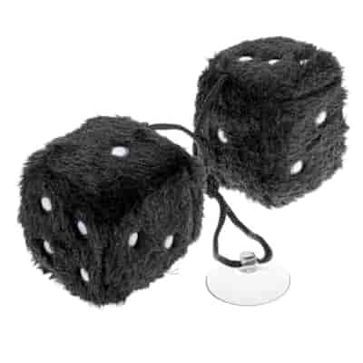 Plush car dices 60x60 mm, black