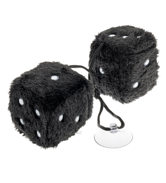 Plush car dices 60x60 mm, black