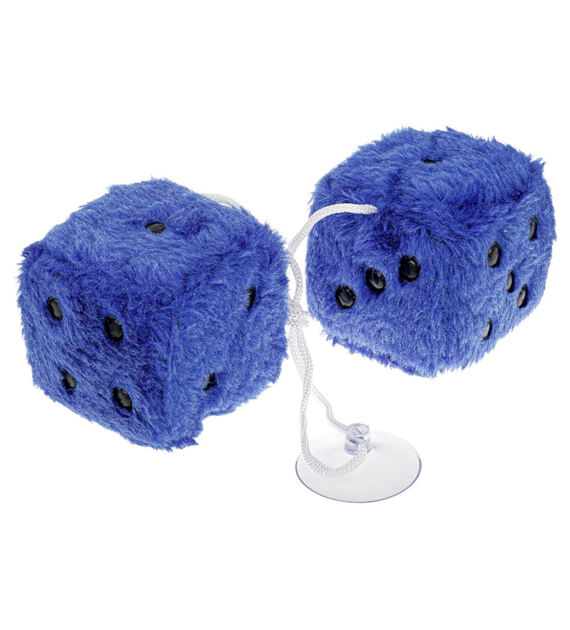 Plush car dices 60x60 mm, blue