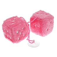 Pluszowe kostki ozdobne 60x60 mm, różowe