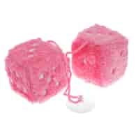 Plush car dices 60x60 mm, pink