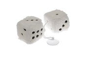 Plush car dices 60x60 mm, white