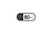 Car window sticker, speed 80 km UA