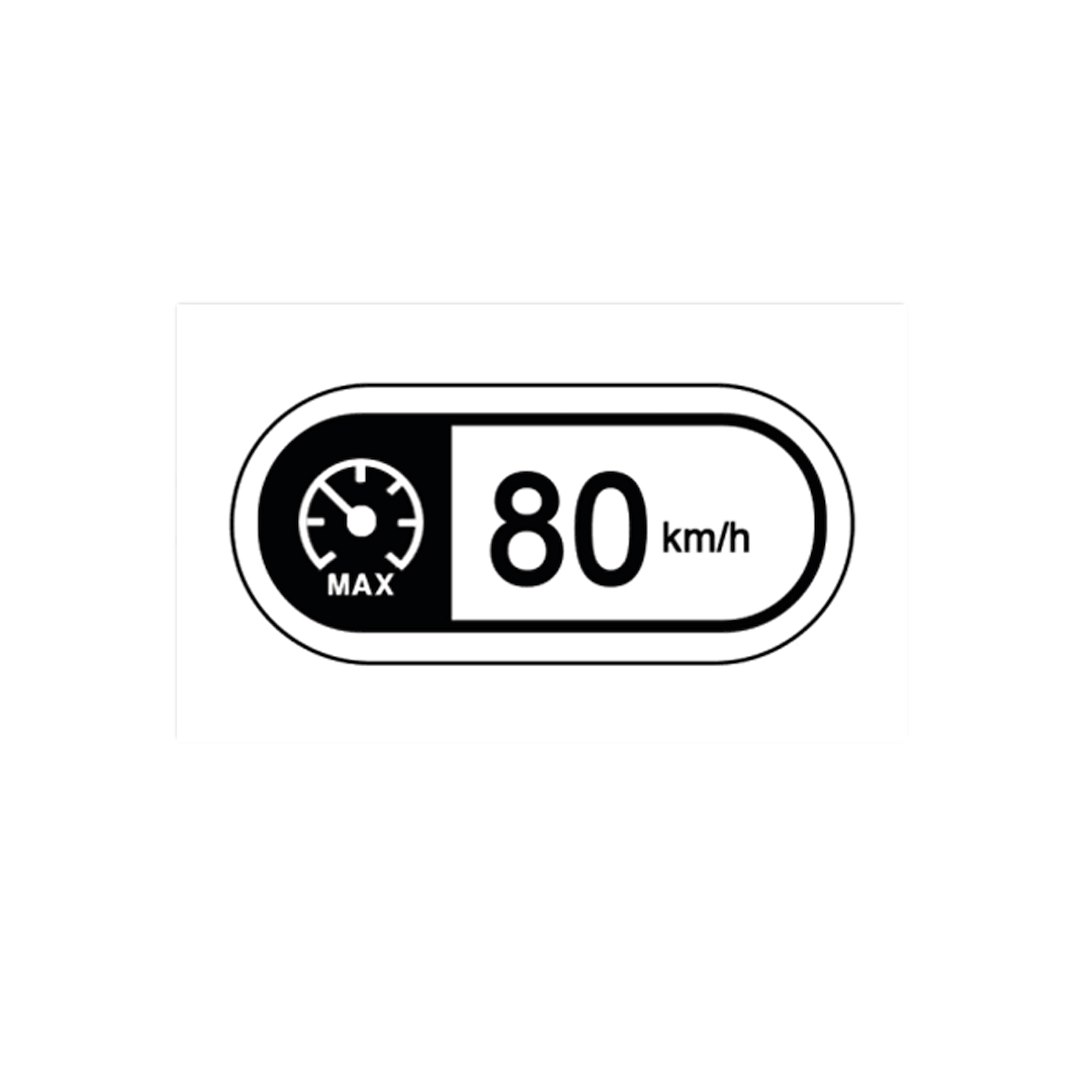 Wklejka na szybę, prędkość  80 km UA