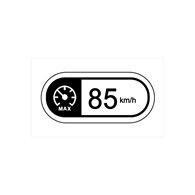 Wklejka na szybę, prędkość 85 km UA