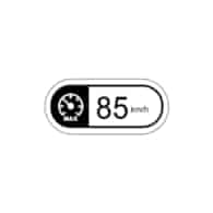 Car window sticker, speed 85 km UA