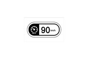 Car window sticker, speed 90 km UA