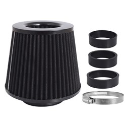Air filter, conical 155x130x120 mm, black, adapters: 60, 63, 70 mm