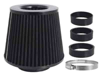 Filtr powietrza stożkowy 155x130x120mm, czarny, adaptery: 60, 63, 70 mm