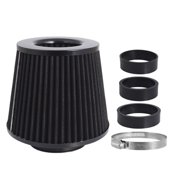 Air filter, conical 155x130x120 mm, black, adapters: 60, 63, 70 mm