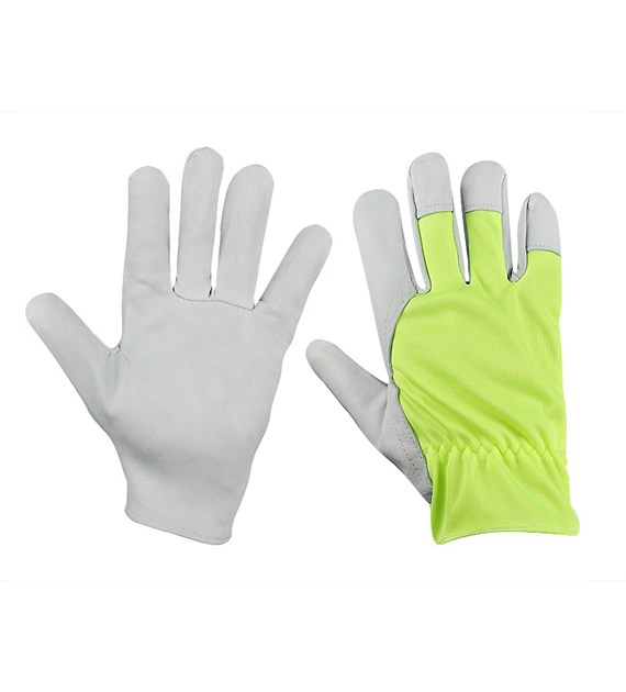 Work gloves goatskin, 10 ,fluorescent