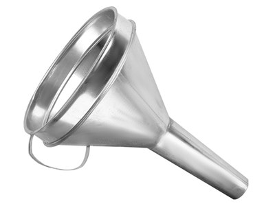 Metal funnel, bowl 165 mm, straight