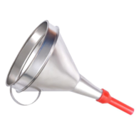 Entonnoir en métal avec embout en plastique, bol de 165 mm, droit
