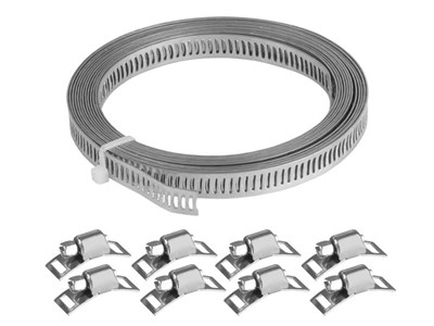 Kabelbinder-Herstellungsset: 8 mm x 3 m Band + 8 Schraubklemmen