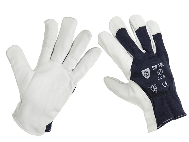Work gloves goatskin, 10, navy blue