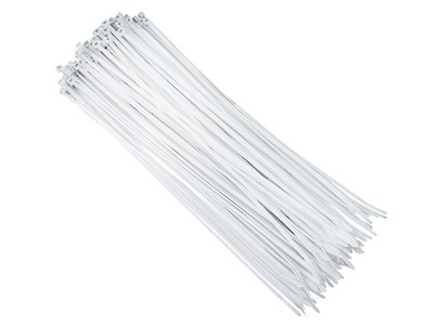 Attache-câbles  en nylon 300x3,6 mm, blanc, 100 pcs 