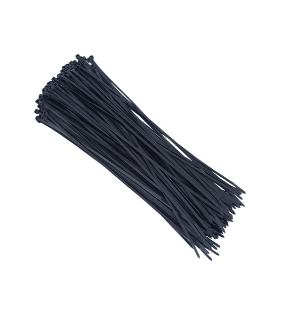 Nylon cable ties 300x3.6 mm, black, 100 pcs 