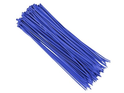 Attache-câbles  en nylon 300x3,6 mm, bleu, 100 pcs 