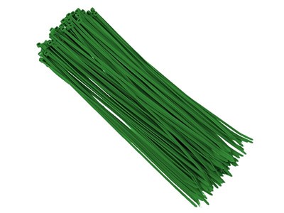 Nylon cable ties 300x3.6 mm, green, 100 pcs 