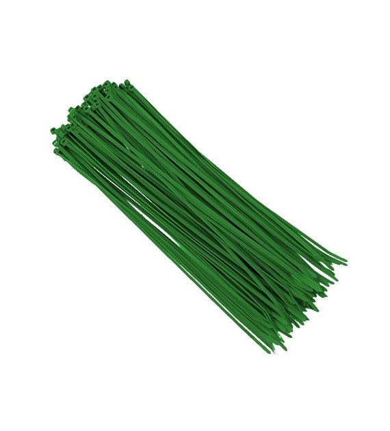 Attache-câbles  en nylon 300x3,6 mm, vert, 100 pcs 