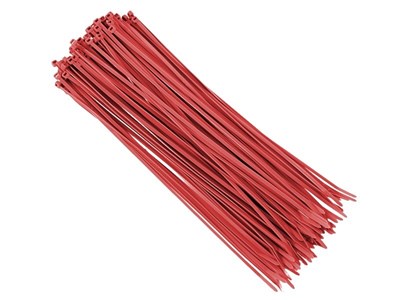 Nylon cable ties 300x3.6 mm, red, 100 pcs 