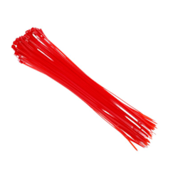 Opaski kablowe nylonowe 300x3,6 mm, czerwone, 100 szt.
