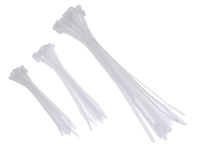 Set of cable ties, white 3,  100x2.5 mm, 120x2.5 mm, 200x5 mm