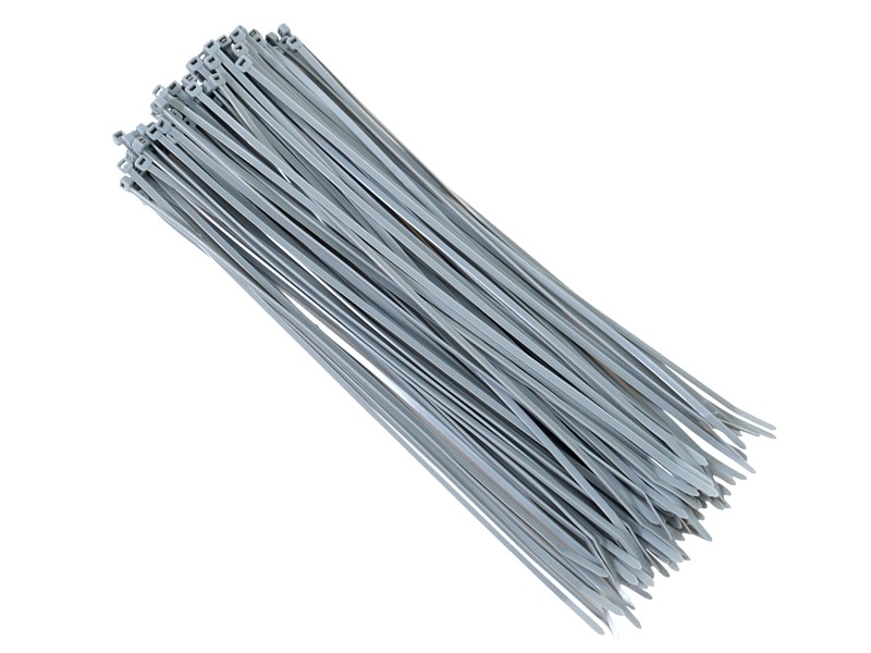 Nylon cable ties 300x3.6 mm, silver, 100 pcs 