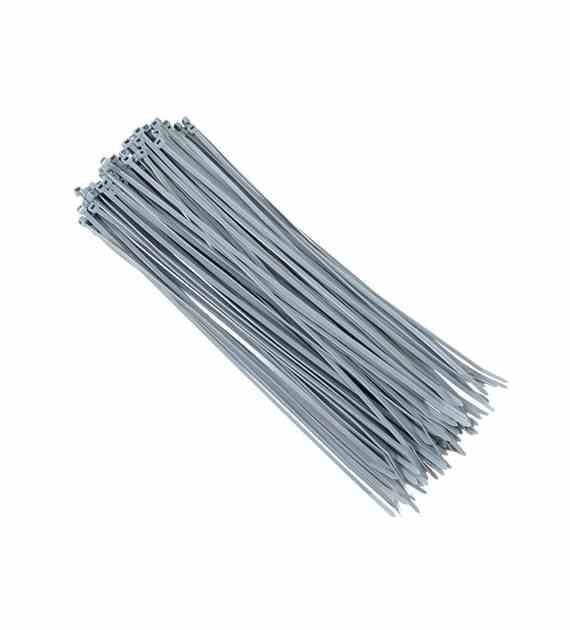 Opaski kablowe nylonowe 300x3,6 mm, srebrne, 100 szt.
