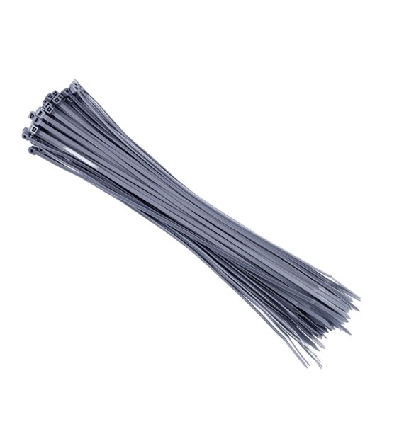 Attache-câbles  en nylon 300x3,6 mm, argent, 100 pcs