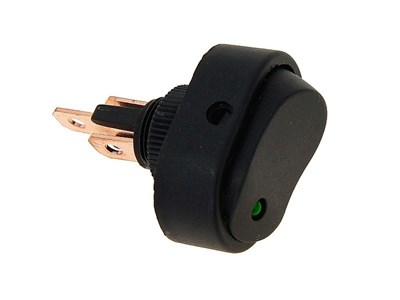 Rocker  switch DC with green LED, max 30A